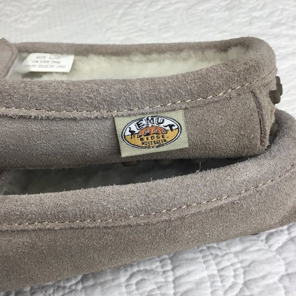 EMU Ridge Mens Beige Cow Suede Shearling Lined Slippers Size US 10 (L) - Picture 3 of 9